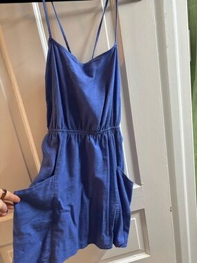 Urban Renewal Blue Mini Dress with Spaghetti Straps